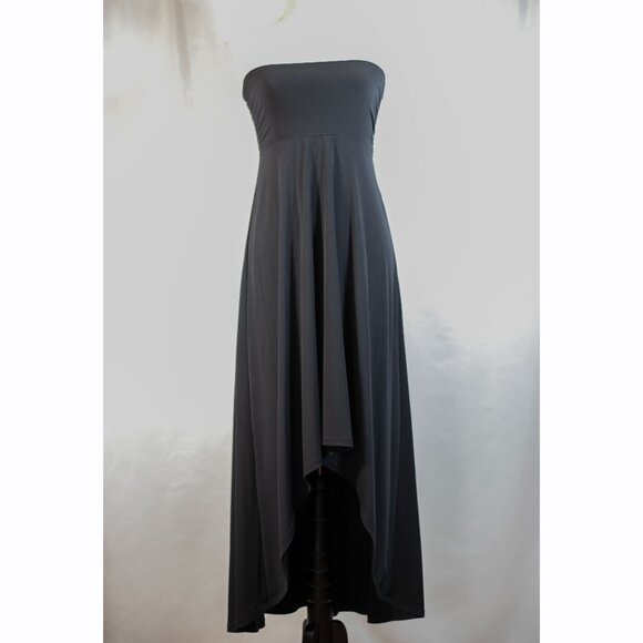 Michael Kors Womens Asymmetrical Strapless Maxi Skirt Dress Black Size XS - Picture 2 of 14